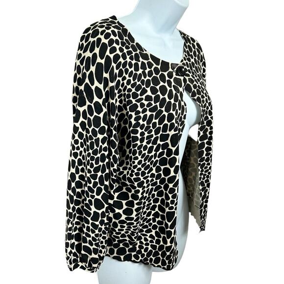Chaus Animal Print Sweater Sz Large Petite Silk Blend 3/4 Sleeve Layering Top - Picture 4 of 6